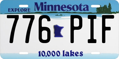 MN license plate 776PIF