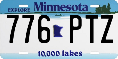 MN license plate 776PTZ