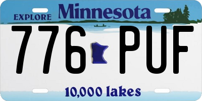 MN license plate 776PUF