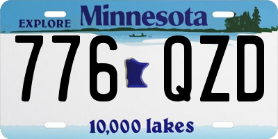 MN license plate 776QZD