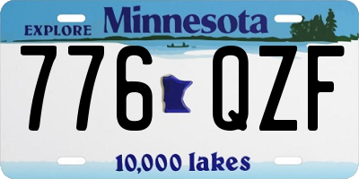 MN license plate 776QZF