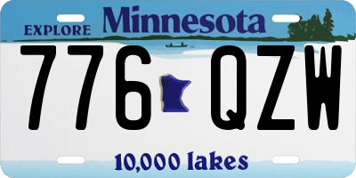 MN license plate 776QZW