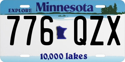 MN license plate 776QZX