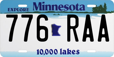 MN license plate 776RAA
