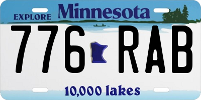 MN license plate 776RAB