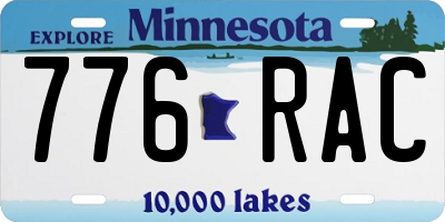 MN license plate 776RAC