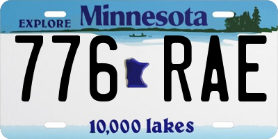 MN license plate 776RAE