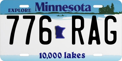 MN license plate 776RAG