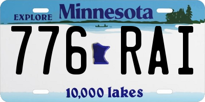MN license plate 776RAI