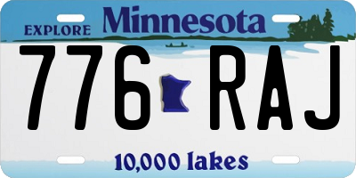 MN license plate 776RAJ