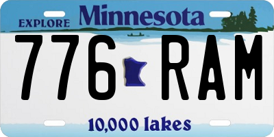MN license plate 776RAM