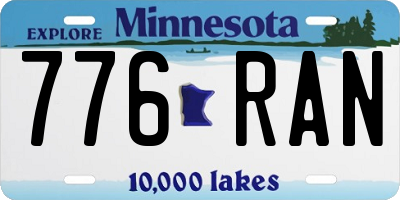 MN license plate 776RAN