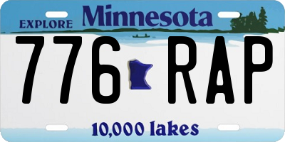 MN license plate 776RAP