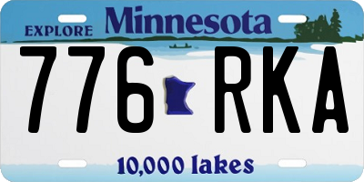MN license plate 776RKA