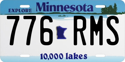 MN license plate 776RMS