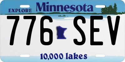 MN license plate 776SEV