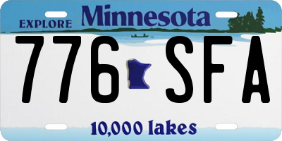 MN license plate 776SFA