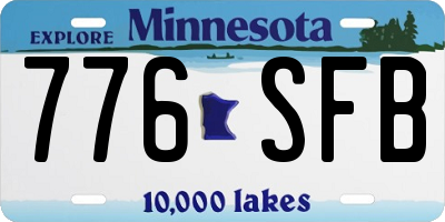 MN license plate 776SFB