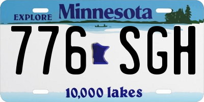 MN license plate 776SGH