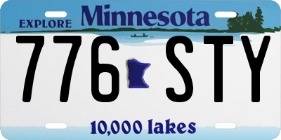 MN license plate 776STY