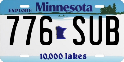 MN license plate 776SUB