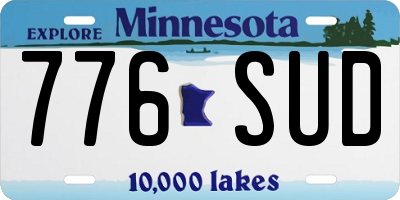 MN license plate 776SUD