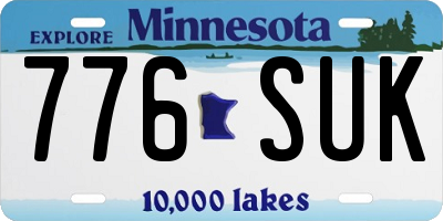 MN license plate 776SUK