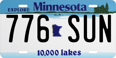 MN license plate 776SUN