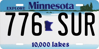 MN license plate 776SUR