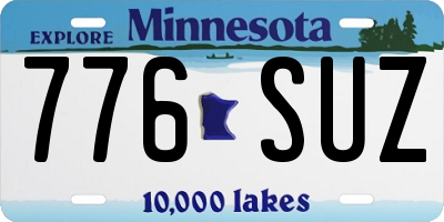 MN license plate 776SUZ