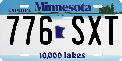 MN license plate 776SXT