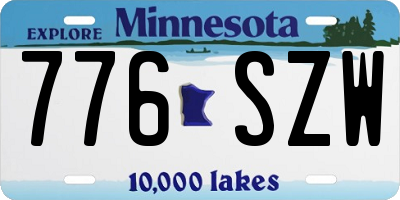 MN license plate 776SZW