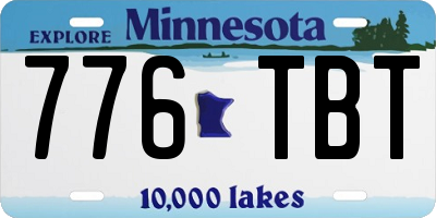 MN license plate 776TBT