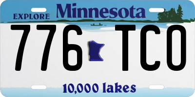 MN license plate 776TCO
