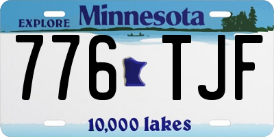 MN license plate 776TJF