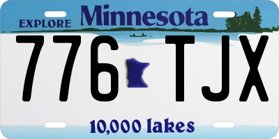 MN license plate 776TJX