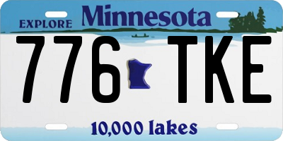 MN license plate 776TKE