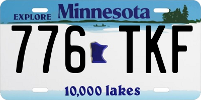 MN license plate 776TKF