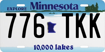 MN license plate 776TKK
