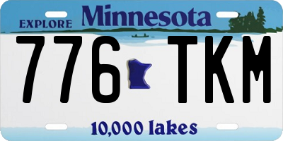 MN license plate 776TKM