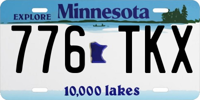 MN license plate 776TKX