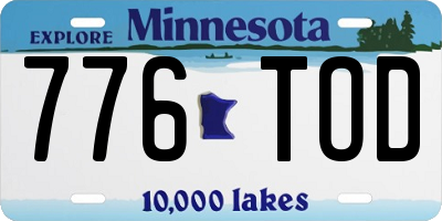 MN license plate 776TOD