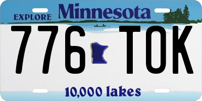 MN license plate 776TOK
