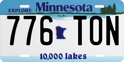 MN license plate 776TON