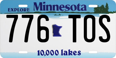 MN license plate 776TOS