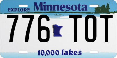 MN license plate 776TOT
