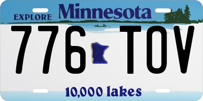 MN license plate 776TOV