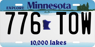 MN license plate 776TOW