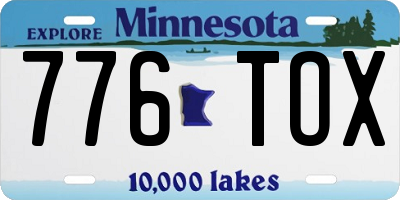 MN license plate 776TOX