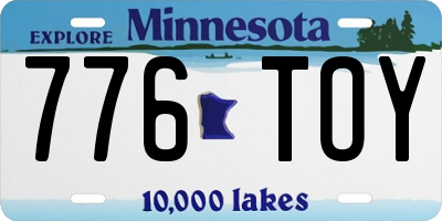 MN license plate 776TOY